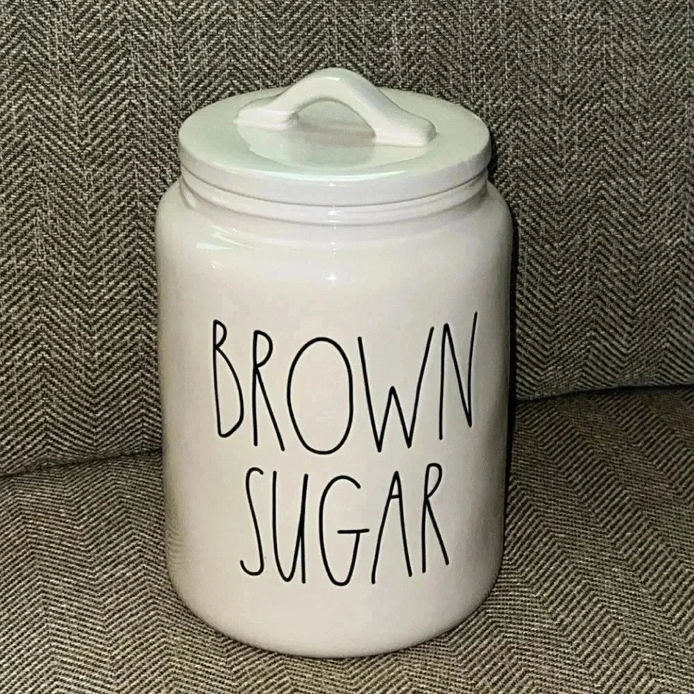 HTF Rae Dunn Magenta Artisan Collection BROWN SUGAR Canister (Lrg) Blk/Wht